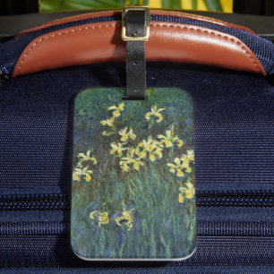 Yellow Irises by Claude Monet, Vintage Fine Art Luggage Tag