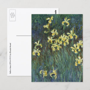 Yellow Irises by Claude Monet, Vintage Fine Art Postcard