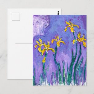 Yellow Irises with Pink Cloud Claude Monet Postcard