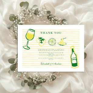 Yellow Italian Wedding Sketch Thank You Card