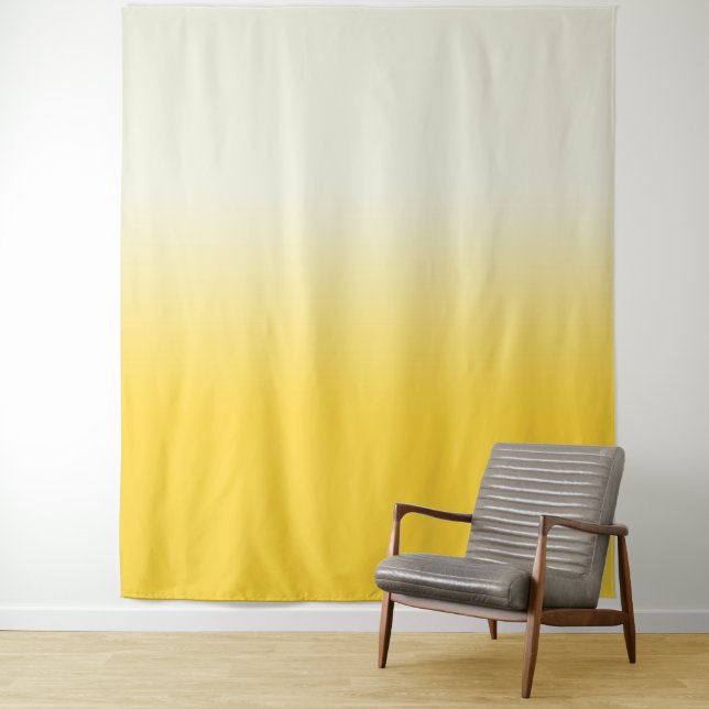 Yellow & Ivory Gradient Ombre Photo Backdrop Tapestry (In Situ)