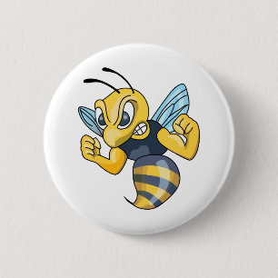 YELLOW JACKET HORNET 6 CM ROUND BADGE