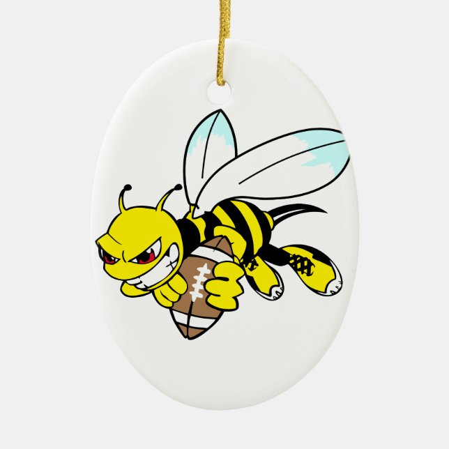 Yellow Jacket Hornet Ceramic Tree Decoration (Front)