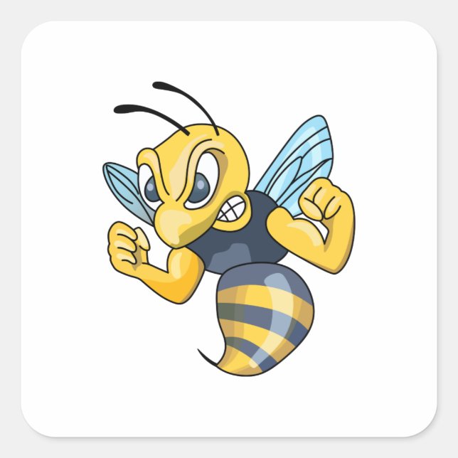 YELLOW JACKET HORNET SQUARE STICKER (Front)