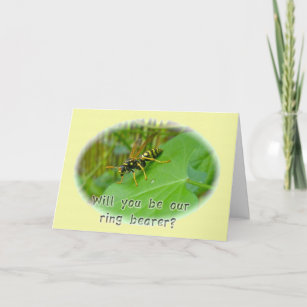 Yellow Jacket Ring Bearer Request Card