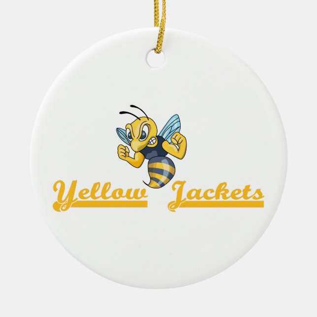 YELLOW JACKETS CERAMIC TREE DECORATION (Front)