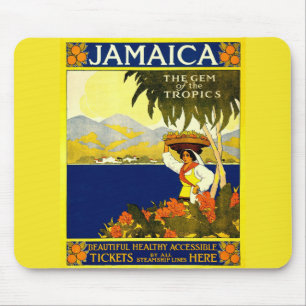 Yellow Jamaica Poster Mouse Pad