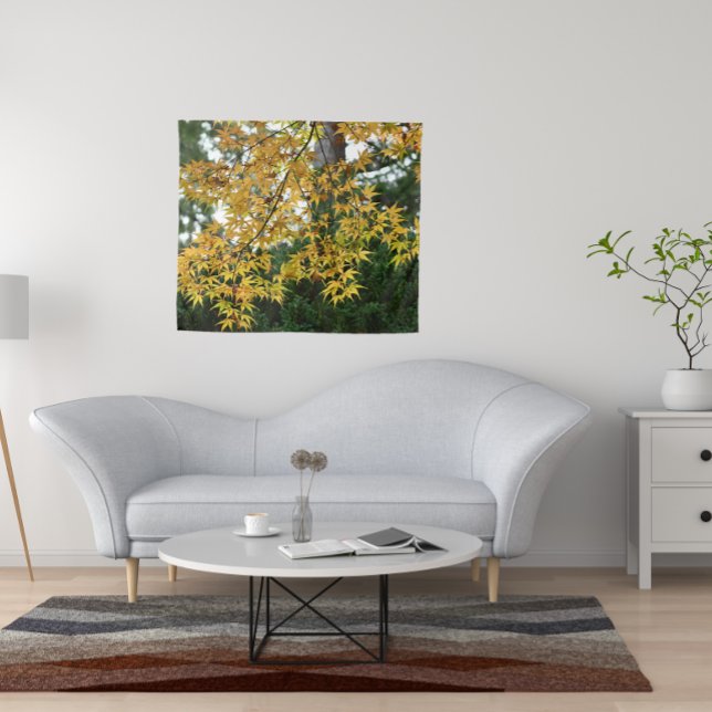 Yellow Japanese Maple Leaves Photo Tapestry (Creator Uploaded)