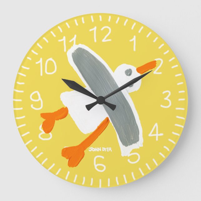 Yellow John Dyer Seagull wall clock (Front)