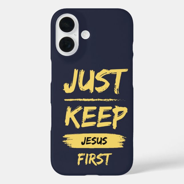 Yellow Just Keep Jesus First Case-Mate iPhone Case (Back)