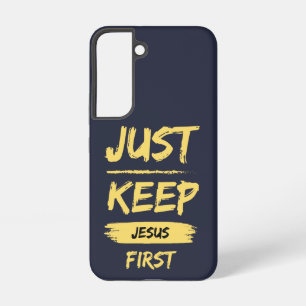 Yellow Just Keep Jesus First Samsung Galaxy Case