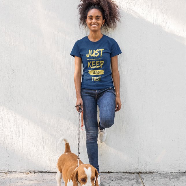 Yellow Just Keep Jesus First T-Shirt (Creator Uploaded)