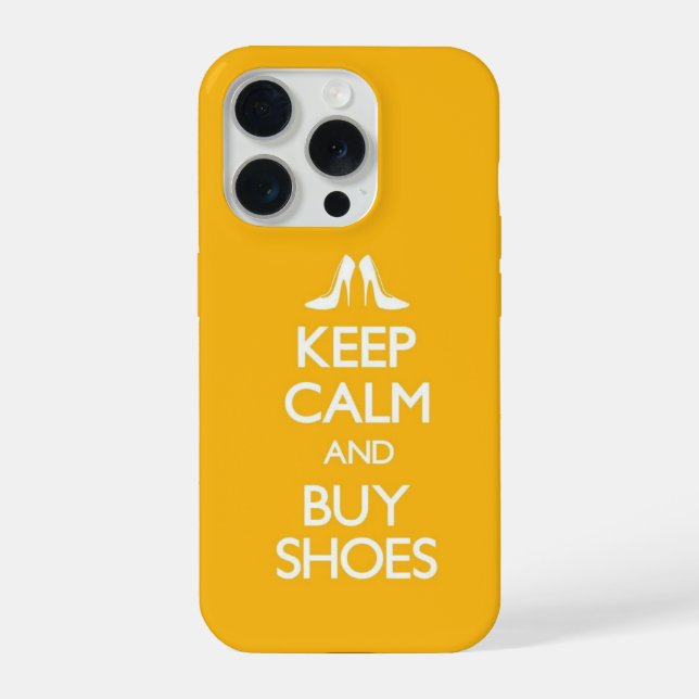 Yellow Keep Calm and Buy Shoes iPhone Case (Back)