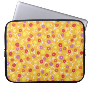 Yellow Kids Floral Ditsy Laptop Sleeve