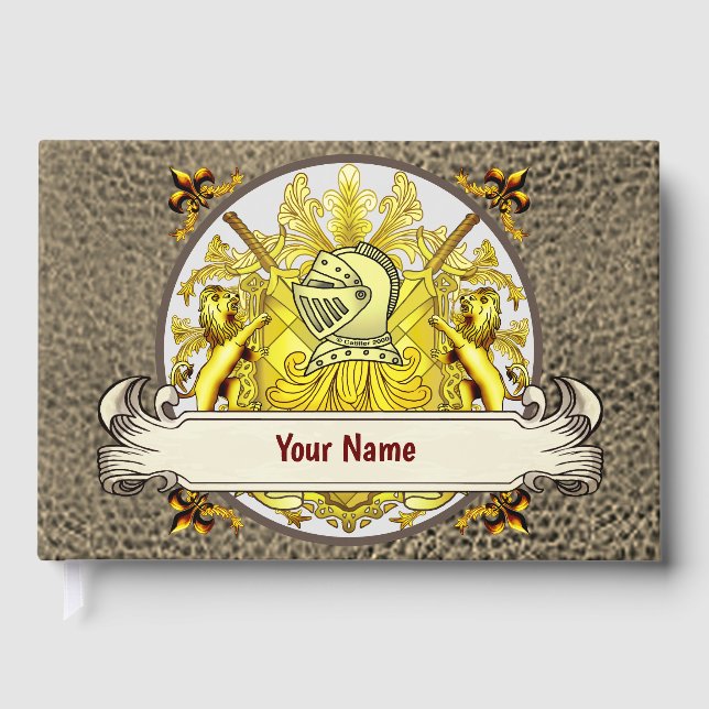 Yellow Knight Family Crest  Surname book  (Front)