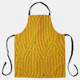 Yellow Knitted: Textile Surface Background. Apron