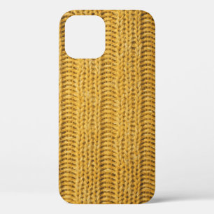 Yellow Knitted Textured Trendy Background iPhone 12 Case