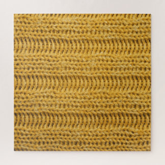 Yellow Knitted Textured Trendy Background Jigsaw Puzzle