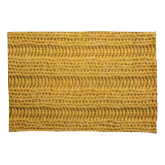 Yellow Knitted Textured Trendy Background Pillowcase