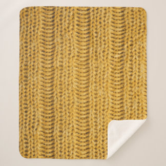 Yellow Knitted Textured Trendy Background Sherpa Blanket