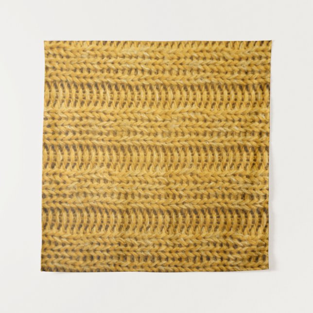 Yellow Knitted Textured Trendy Background Tapestry (Front)