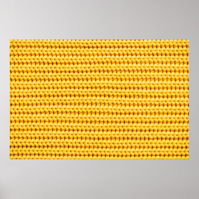 Yellow knitted woolen fabric background poster (Front)