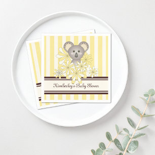 Yellow Koala Birthday / Gender Neutral Baby Shower Napkin