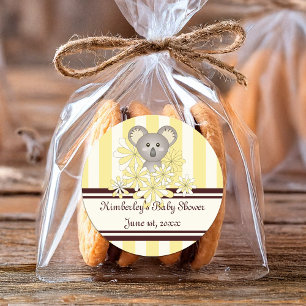 Yellow Koala Gender Neutral Baby Shower / Birthday Classic Round Sticker