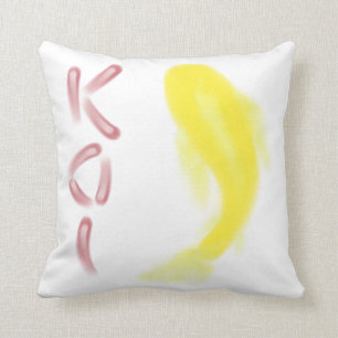 Yellow Koi Fish w/ Red "KOI" Cushion