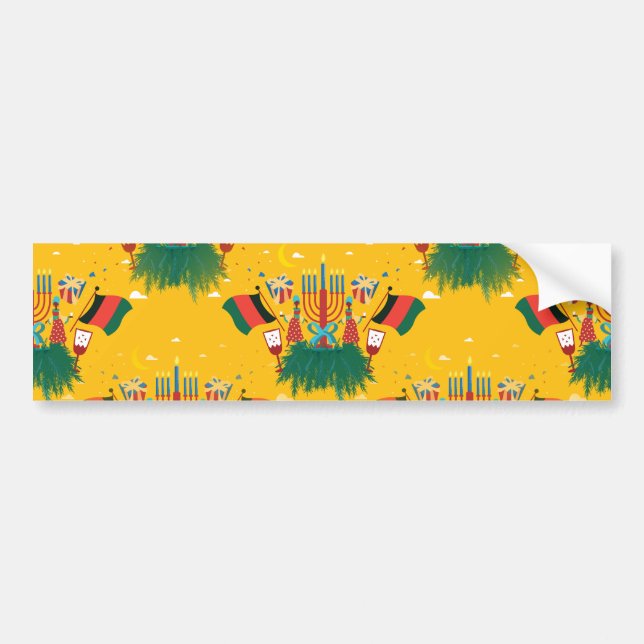 yellow Kwanzaa Bumper Sticker (Front)