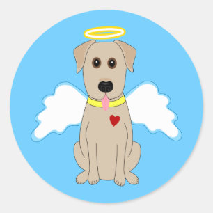 Yellow Lab Angel Dog Classic Round Sticker