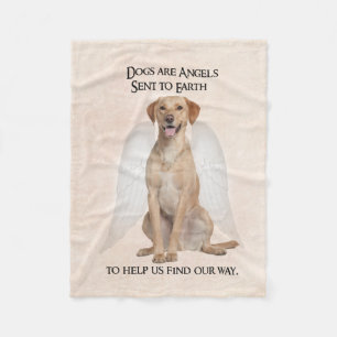 Yellow Lab Angel Fleece Blanket