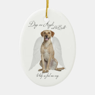 Yellow Lab Angel Ornament