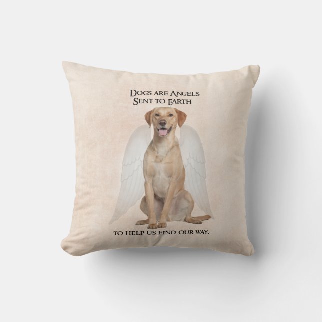 Yellow Lab Angel Pillow (Front)