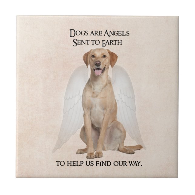 Yellow Lab Angel Tile (Front)