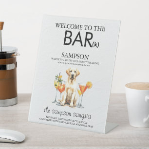 Yellow Lab Bar Pedestal Sign