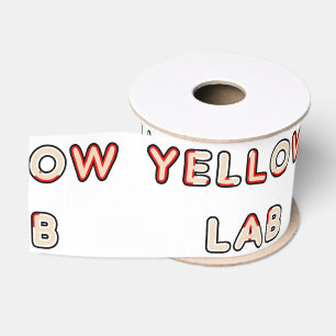 yellow lab Canadian-Flag in name Grosgrain Ribbon