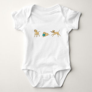 yellow lab cartoon 2 baby bodysuit