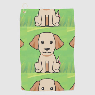 yellow lab cartoon golf towel