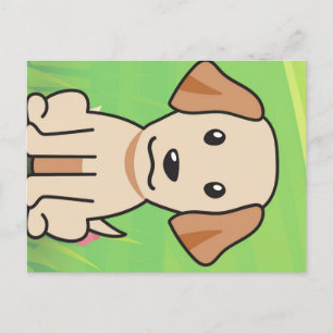 yellow lab cartoon postcard