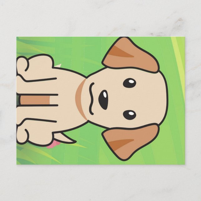 yellow lab cartoon postcard (Front)