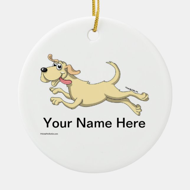 Yellow Lab Ceramic Ornament (Front)