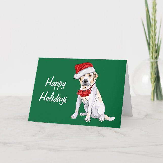 Yellow Lab Christmas (customisable) Holiday Card (Front)
