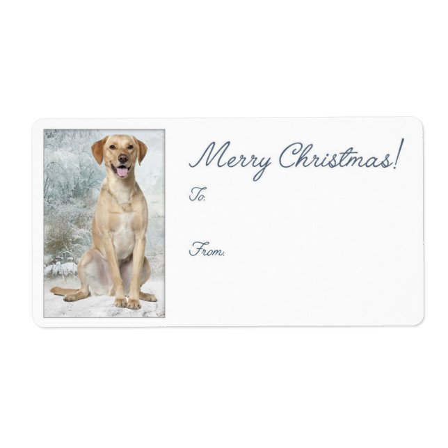 Yellow Lab Christmas Gift Labels (Front)