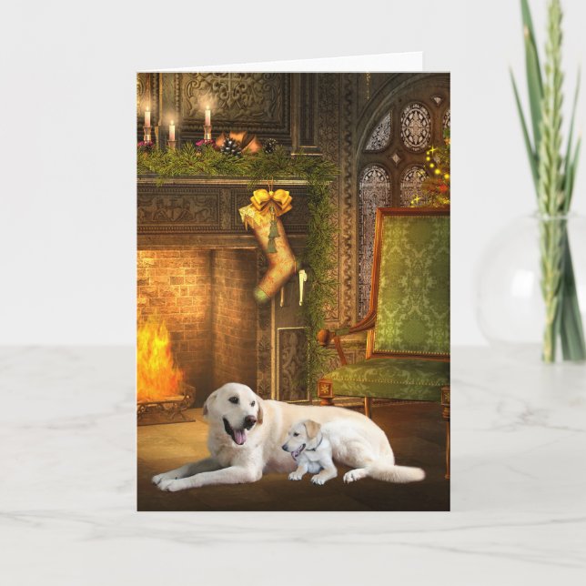 Yellow lab Christmas Holiday Card (Front)