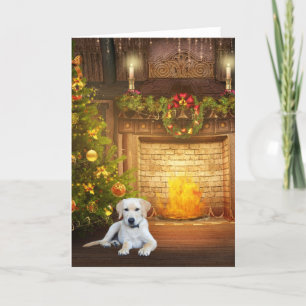 Yellow lab Christmas Holiday Card