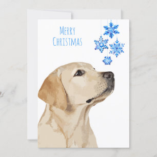 Yellow Lab Christmas Snowflake Cute Dog Labrador Holiday Card