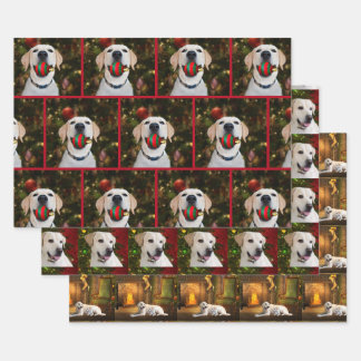 Yellow Lab Christmas Wrapping Paper Sheet