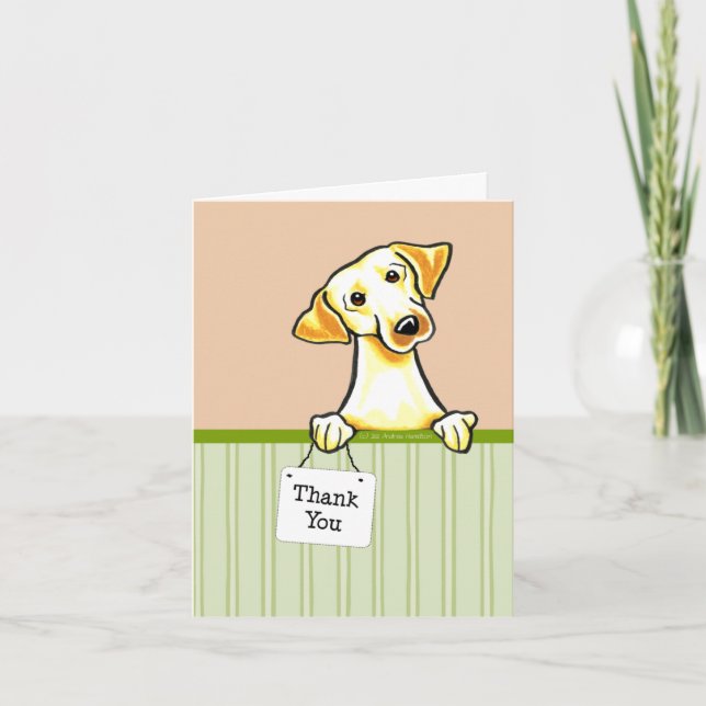 Yellow Lab Cute Summer Thank You Card (Front)