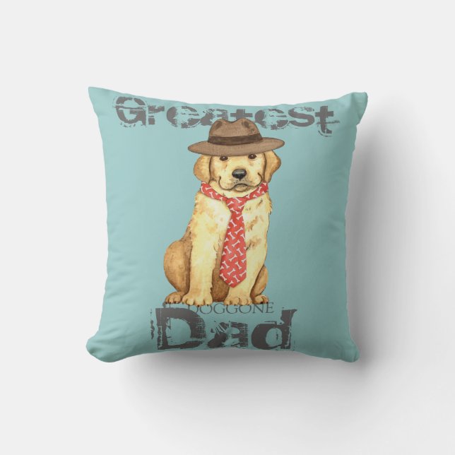 Yellow Lab Dad Cushion (Front)